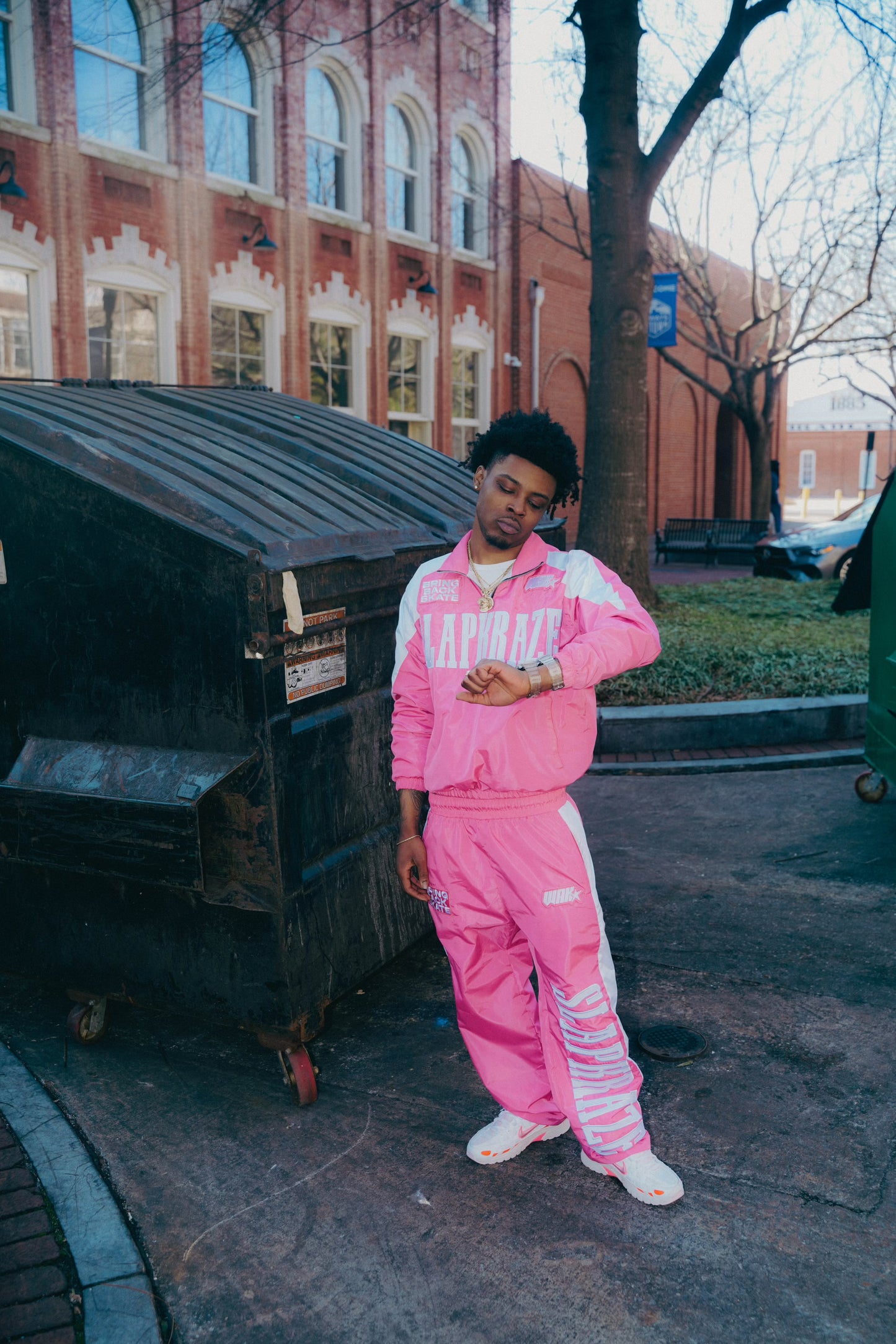 Pink And White Quarter Zip Patchwork Top
